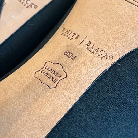 White House Black Market Women's Black Satin London Peep Toe Heels Size 6.5 - Picture 8 of 9